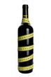 Wine bottle and measuring tape on a white background