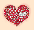 heart shape with two crossing hearts heart shape with two crossing hearts