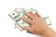 Photo: Hand on dollars Hand on dollars
