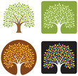 tree logo/icon with 4 variations