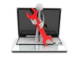 laptop and worker