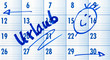 Termin Kalender - Urlaub mit Smiley