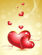 valentine heart with gold background