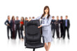 contemporary office chair and businesswoman