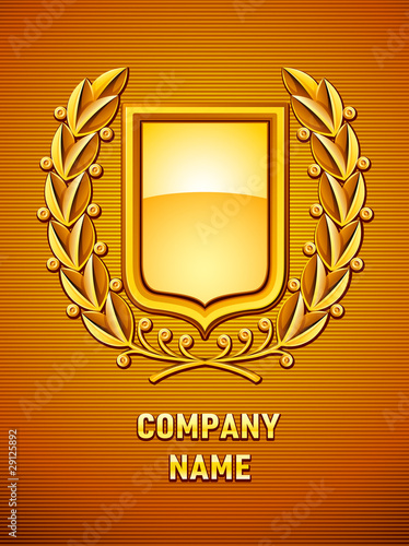Vector: heraldic emblem with gold heraldic emblem with gold