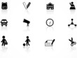 Elementary school icons set