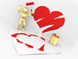 Men, drawing heart on the wall Men, drawing heart on the wall