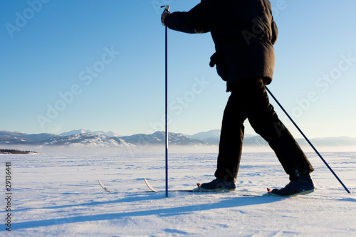 Photo: Cross-Country Skier in Tracks Cross-Country Skier in Tracks