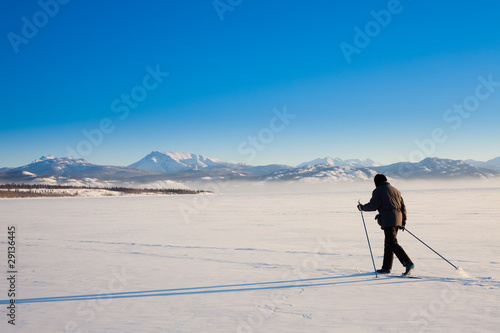Photo: Cross-Country Skier long shadow Cross-Country Skier long shadow