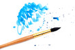 brush with blue paint stroke