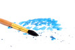brush with blue paint stroke