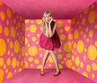 surprised blonde in pink dress surprised blonde in pink dress