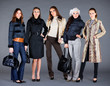 Five girls. Autumn winter collection lady's clothes Five girls. Autumn winter collection lady's clothes