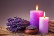 Spa still life with candles and lavender