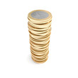 Small pile of Euro coins