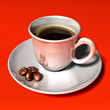 Tazzina di caffè con chicchi Tazzina di caffè con chicchi