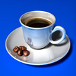 Tazzina di caffè con chicchi Tazzina di caffè con chicchi
