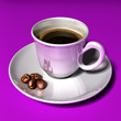 Tazzina di caffè con chicchi Tazzina di caffè con chicchi