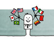 businessman & flags
