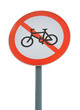Bicycle forbidding sign