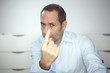 smart businessman makes gestures smart businessman makes gestures