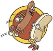 Hotdog jumps into waiting bun.