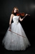 Photo: Girl in white dress with violin Girl in white dress with violin