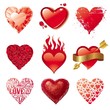 Vector set of different Valentines hearts