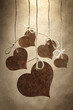Heart hangs on a cord