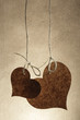 Heart hangs on a cord