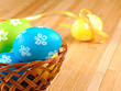 Easter eggs in basket