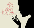 Photo en ligne au meilleur prix Beautiful woman silhouette with heart