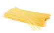 uncooked spaghetti close-up on a white background