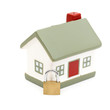 miniature house with lock