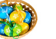 Easter eggs in basket