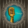 Artistic vintage banner with old microphone.
