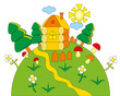 Vector illustration.Green planet.