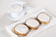Canape with soft cheese Canape with soft cheese