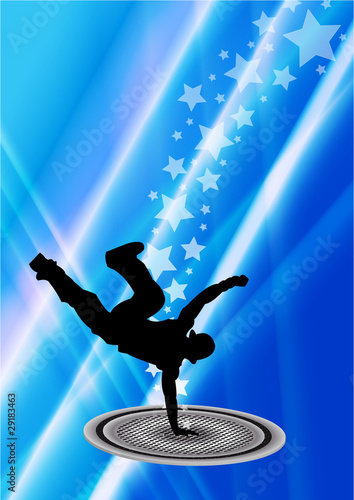 Vector: Dancer on blue background Dancer on blue background