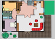 Vector the plan of apartment the top view Vector the plan of apartment the top view