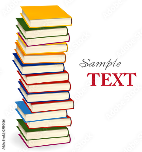 Vector: Stack of colorful books. Vector illustration. Stack of colorful books. Vector illustration.