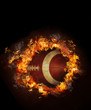Photo: Image of hot burning football on black background Image of hot burning football on black background
