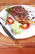 savory plate on wood : grilled shoulder on plate savory plate on wood : grilled shoulder on plate