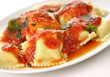 Ravioli pasta with red tomato sauce
