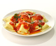 Ravioli pasta with red tomato sauce