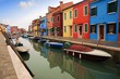 Burano, Venecia: casas y canales Burano, Venecia: casas y canales
