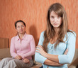 daughter and mother having quarrel