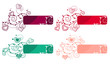 Ornate labels with flourishes and small hearts