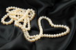 pearl white with  hearts on black silk