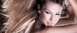 Beautiful  lovely woman on wind